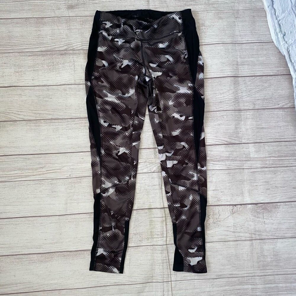 Avia women S pull on print leggings w/elastic waist black and white - Picture 1 of 8